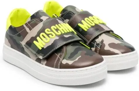 Moschino Kids camouflage-print sneakers Green