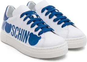 Moschino Kids Teddy Bear leather sneakers White