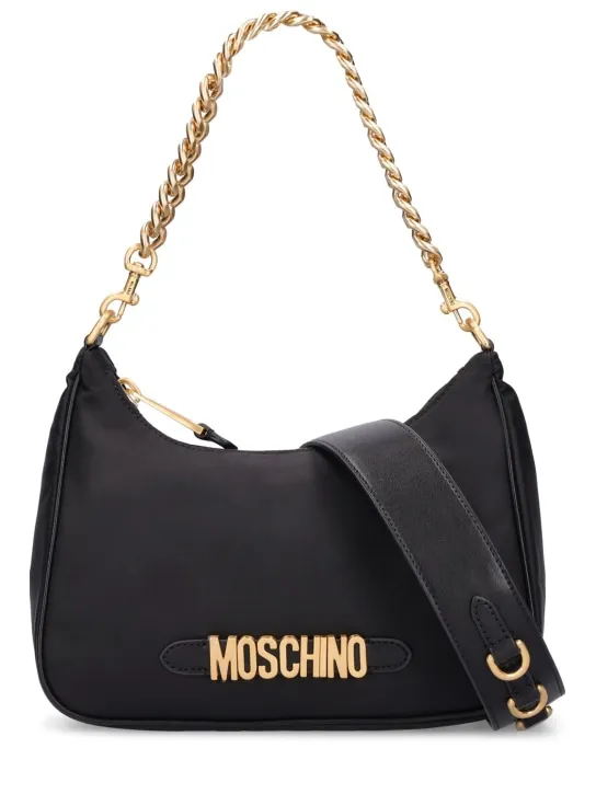 Moschino   Lettering nylon shoulder bag 