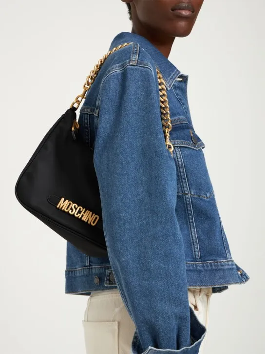 Moschino   Lettering nylon shoulder bag 