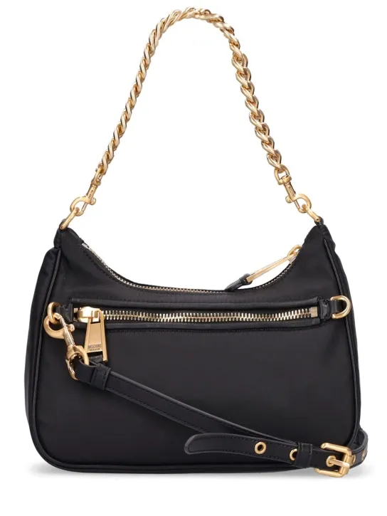 Moschino   Lettering nylon shoulder bag 