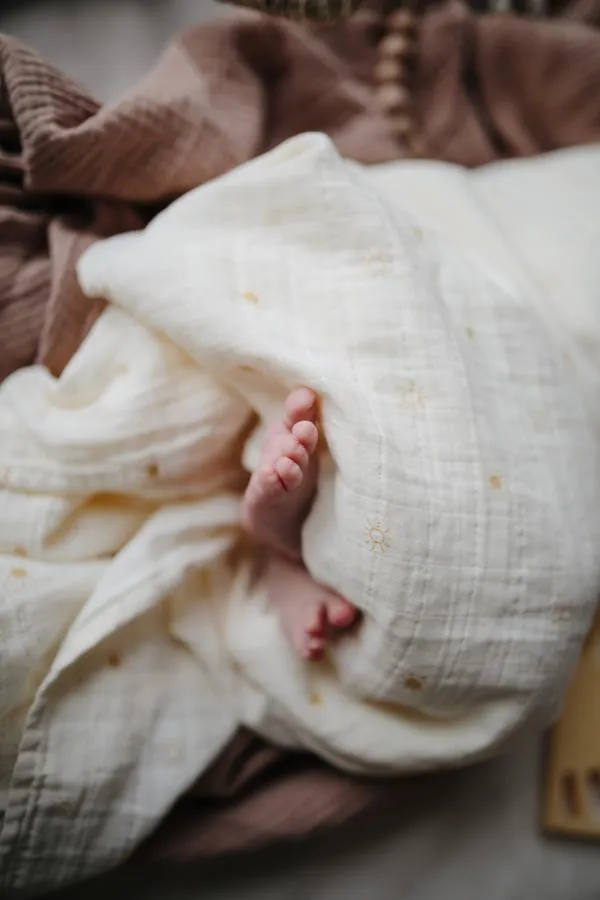 Muslin Swaddle Blanket Organic Cotton - Sun