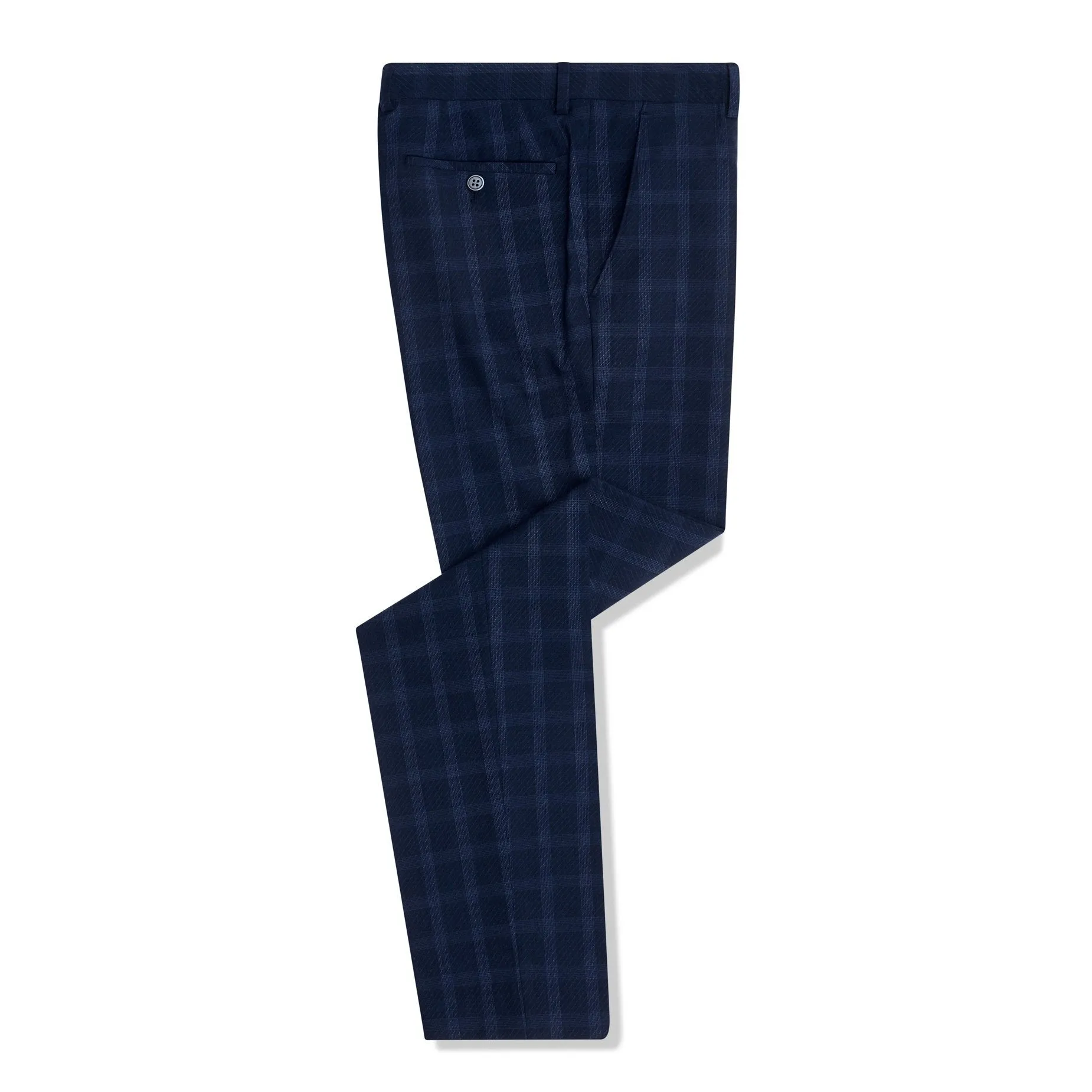 Navy Check Trousers