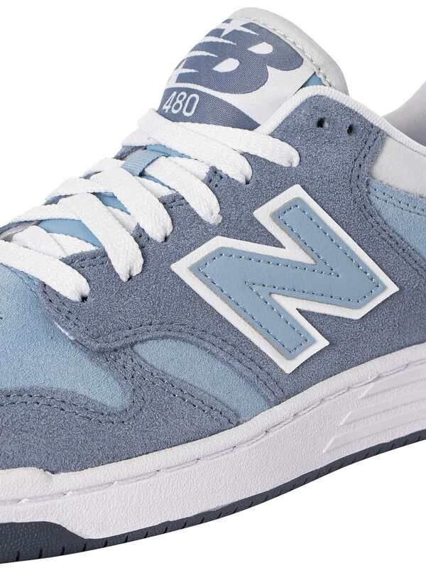 New Balance 480 Suede Trainers - Arctic Grey/Light Arctic Grey /Quartz Grey