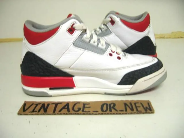 Nike Air Jordan III 3 Fire Red Retro GS 2013 sz 5Y cemen...