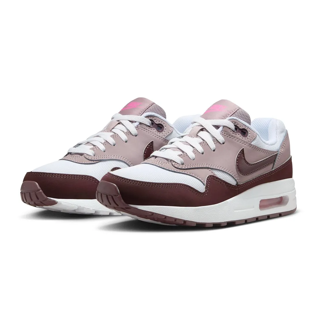 Nike Big Kids Air Max 1 (white / burgundy crush-lt violet ore)