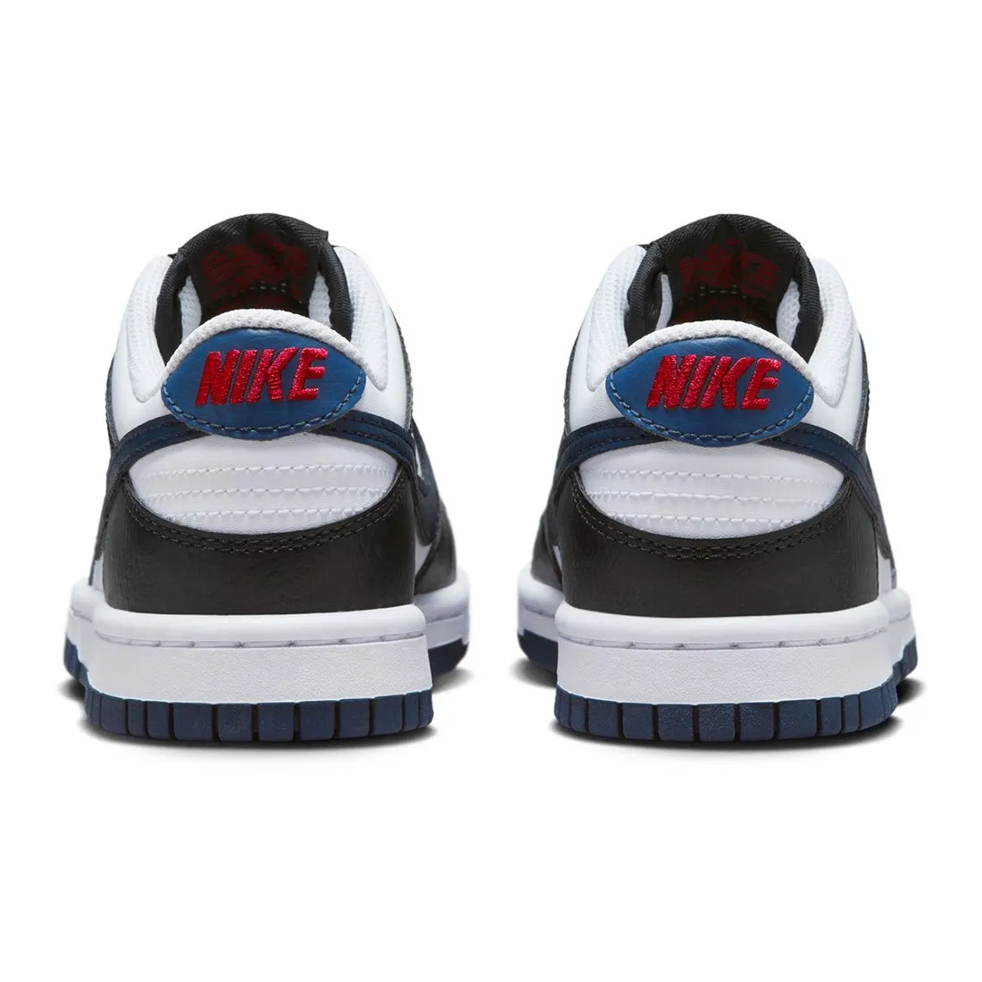 Nike Big Kids Dunk Low Gs (black / midnight navy-white-university red)