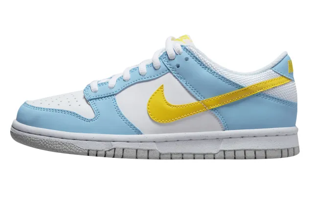 Nike dunk low gs next nature white blue yellow