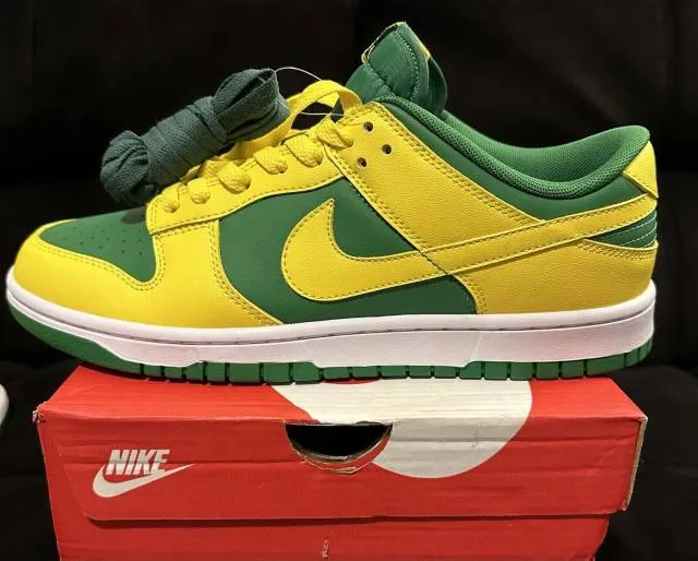 Nike dunk low retro bttys reverse brazil 6-14 apple green yellow