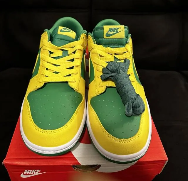 Nike dunk low retro bttys reverse brazil 6-14 apple green yellow