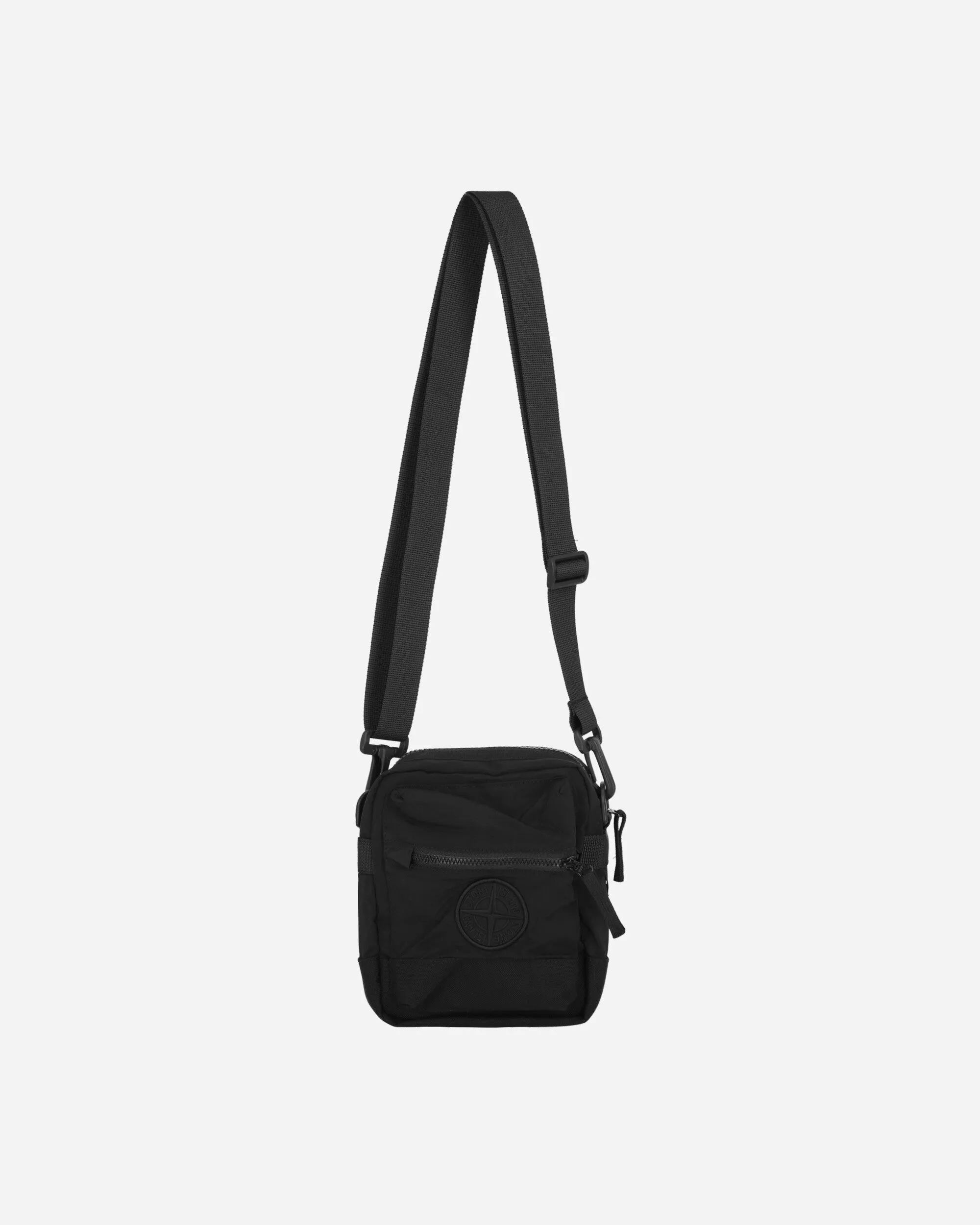 Nylon Metal Shoulder Bag Black