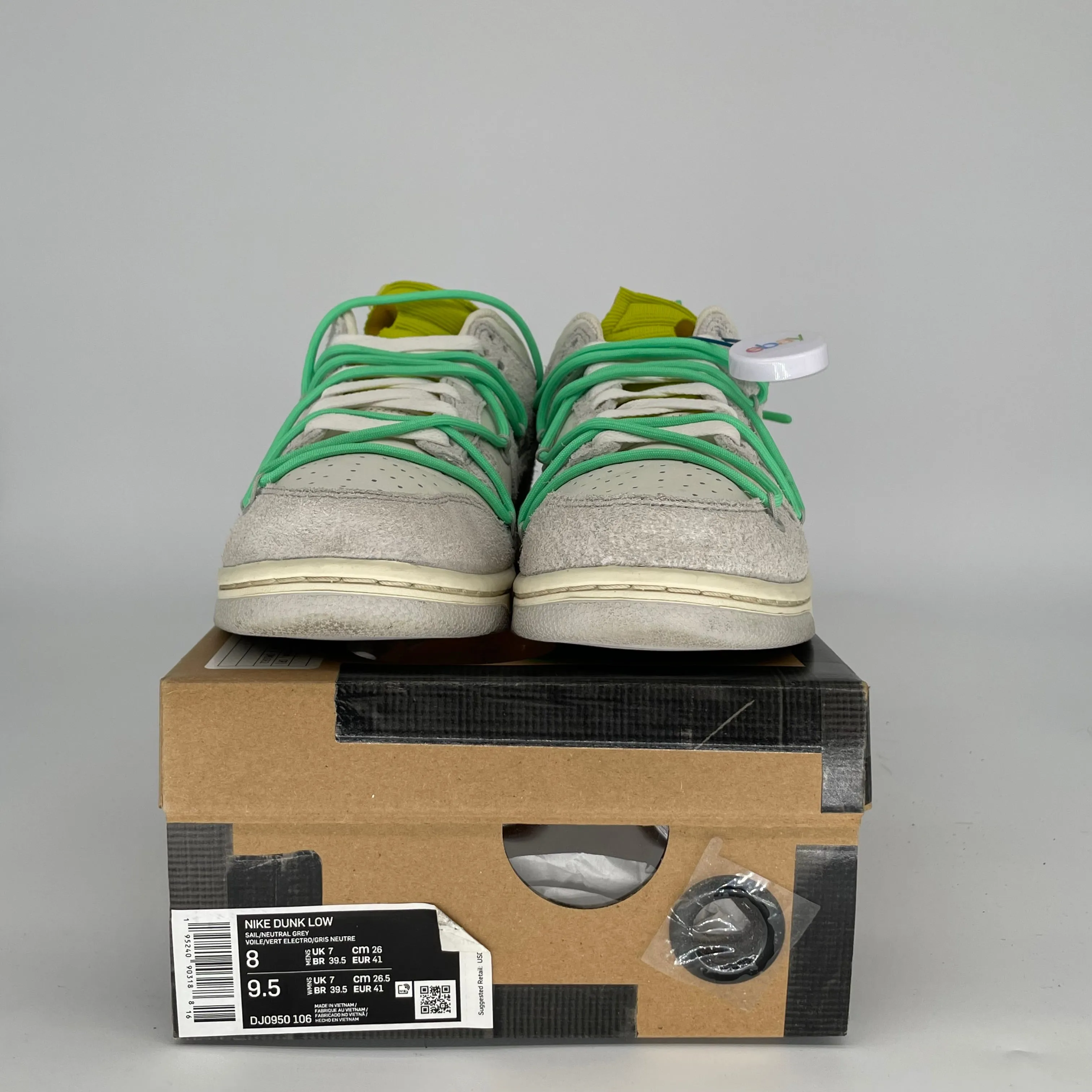 OFF WHITE X NIKE DUNK LOW LOT 14 SIZE 8 DJDJ0950-106