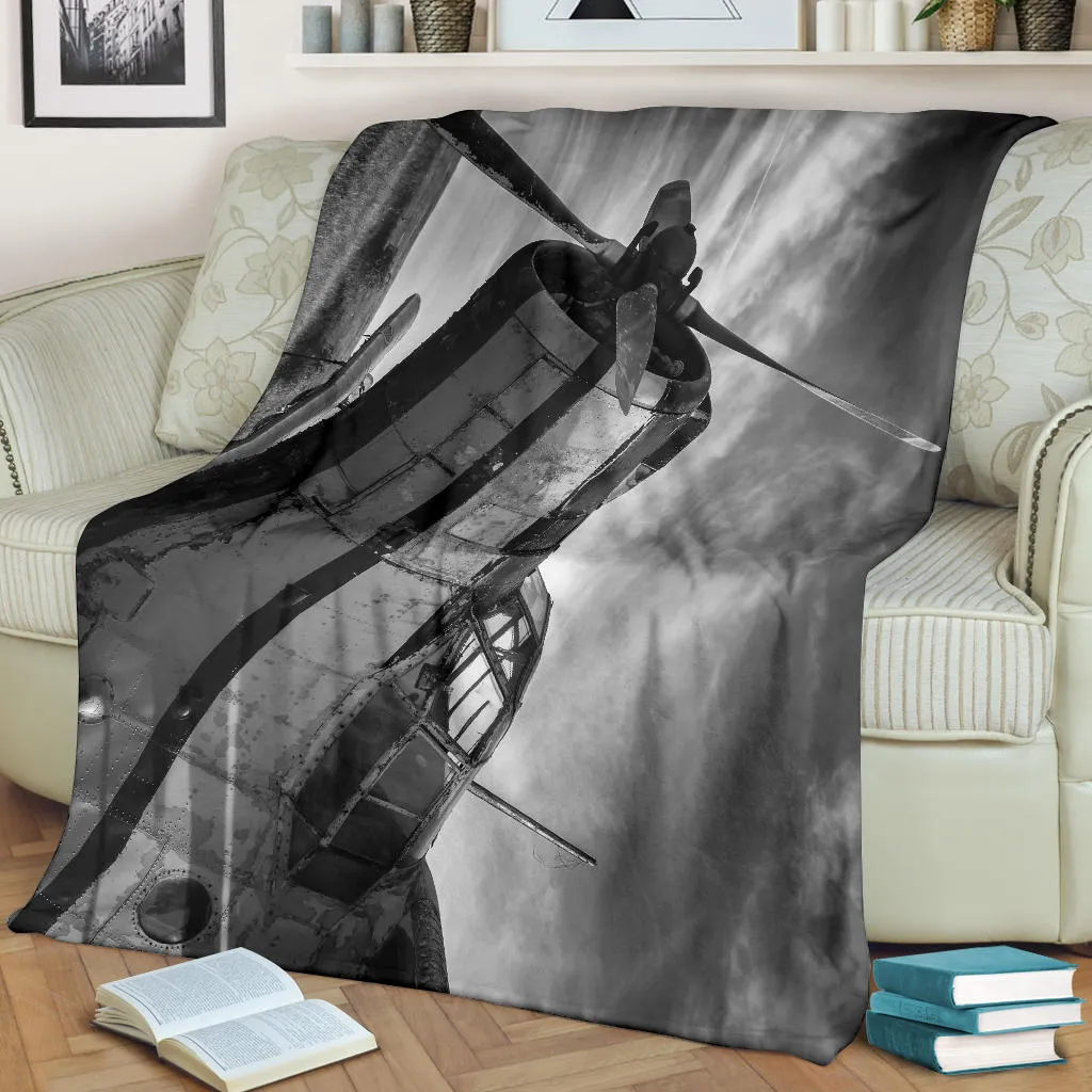 Old Airplane Propeller Premium Blanket