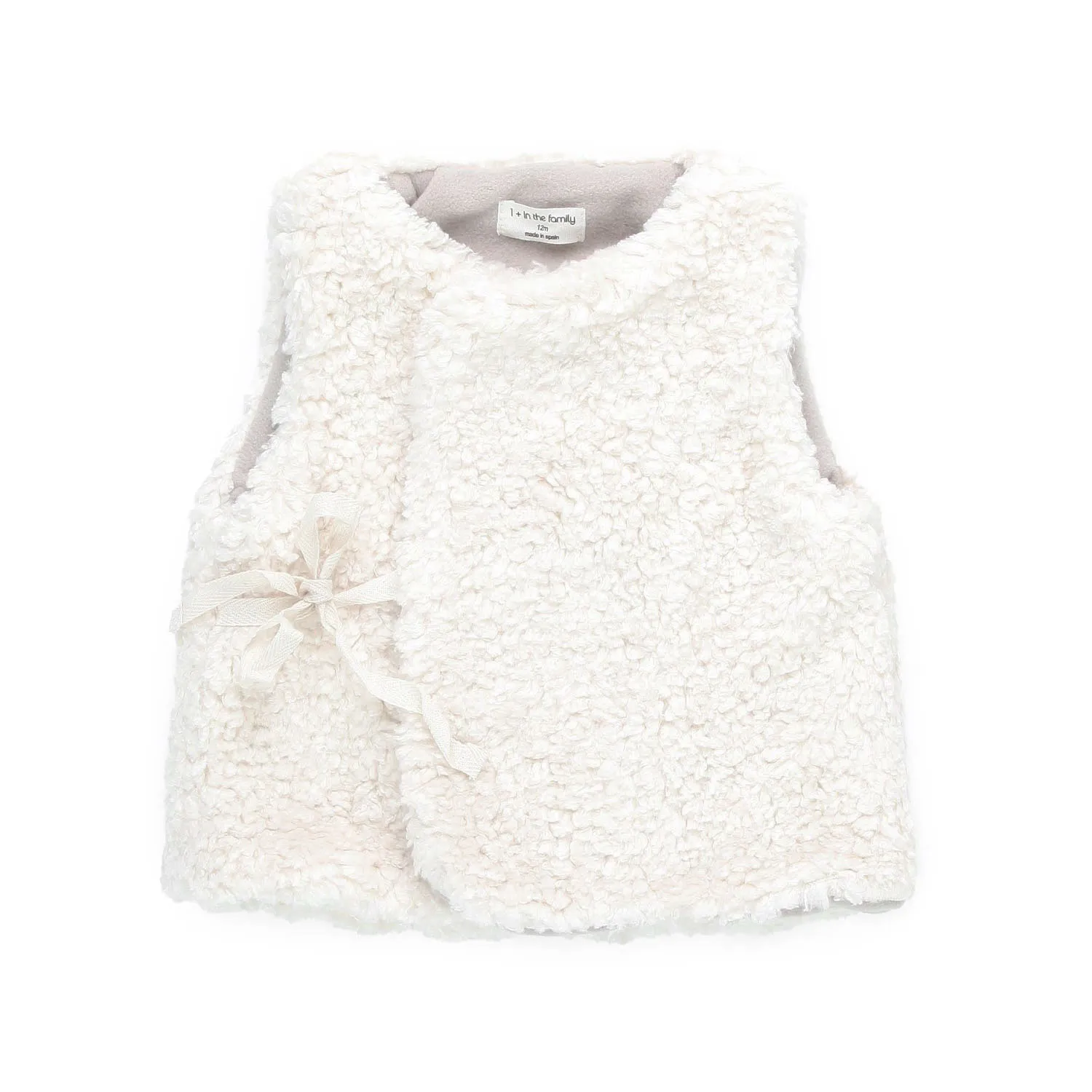 One More In The Family Unisex White Claire Vest For Baby