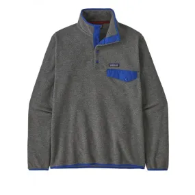 Patagonia Lightweight Synchilla Snap-T Pullover Fleece (Nickel w/Passage Blue)