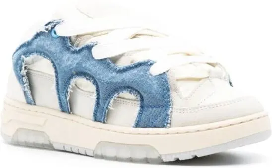 Paura logo-debossed low-top sneakers Blue