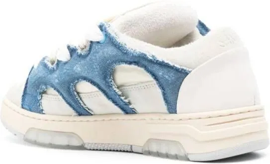 Paura logo-debossed low-top sneakers Blue