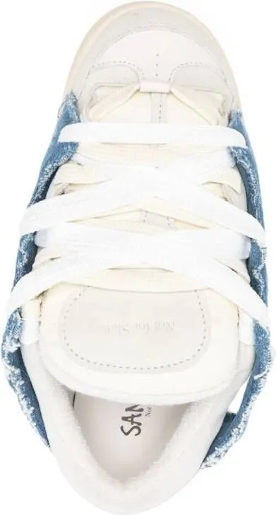 Paura logo-debossed low-top sneakers Blue