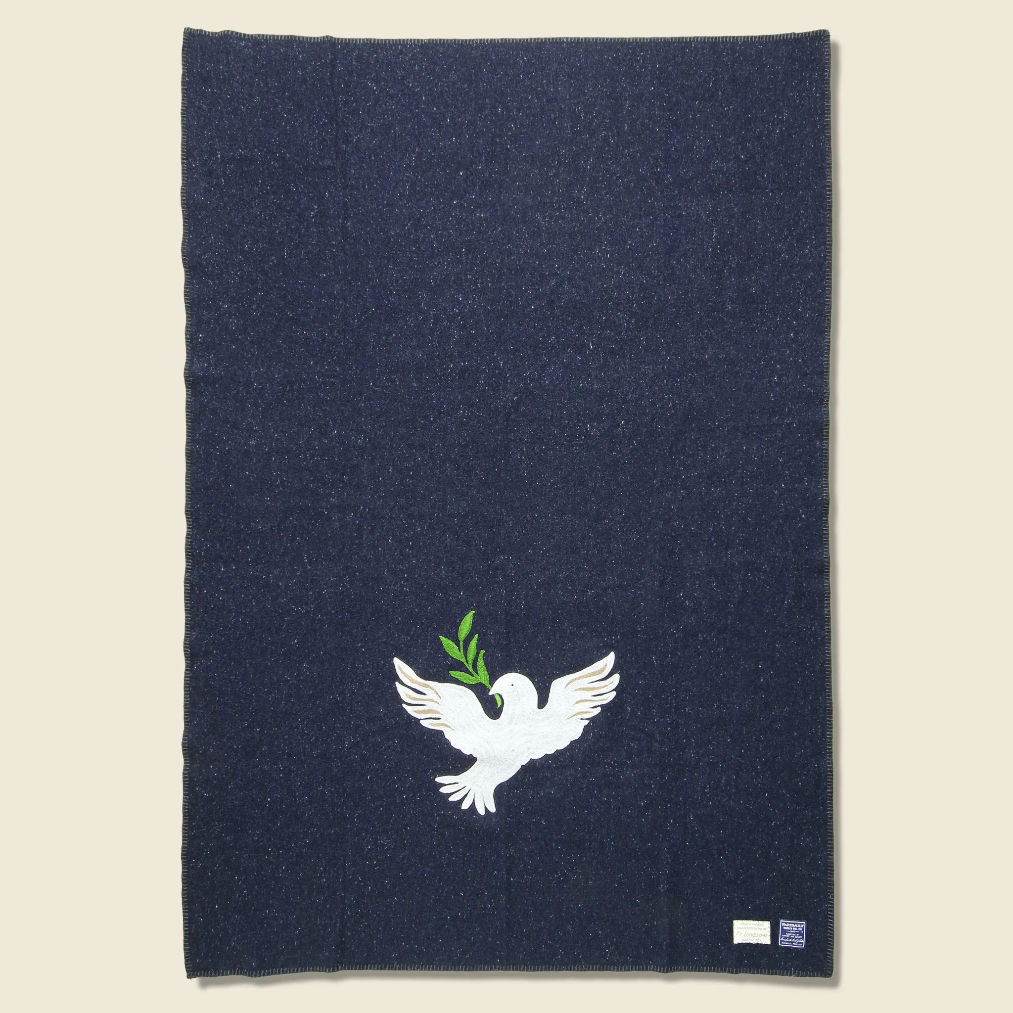 Peace Dove Small Utility Blanket - Navy