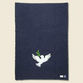 Peace Dove Small Utility Blanket - Navy