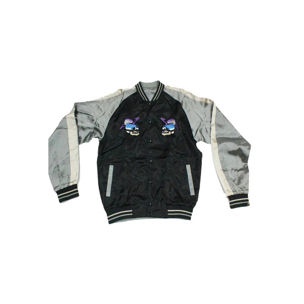 Perks and Mini Sukajan Planet Skull Reversible Jacket Black