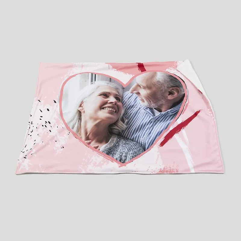 Personalised Heart Blanket. Custom Love Heart Blanket