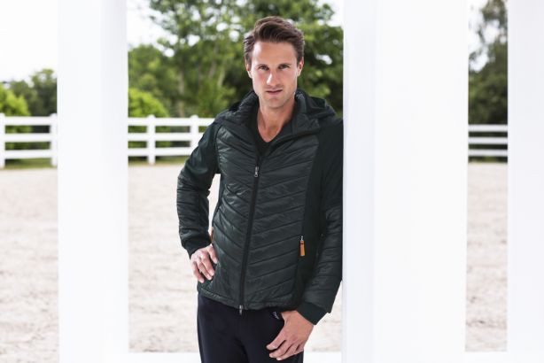 Pikeur Avelino men's material mix vest Dark Green