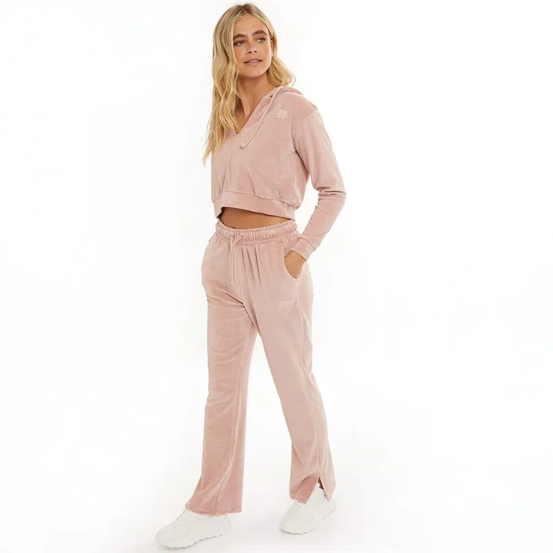 Pindydoll Womens Dala Velour Lounge Hoodie And Pants Set Pale Mauve