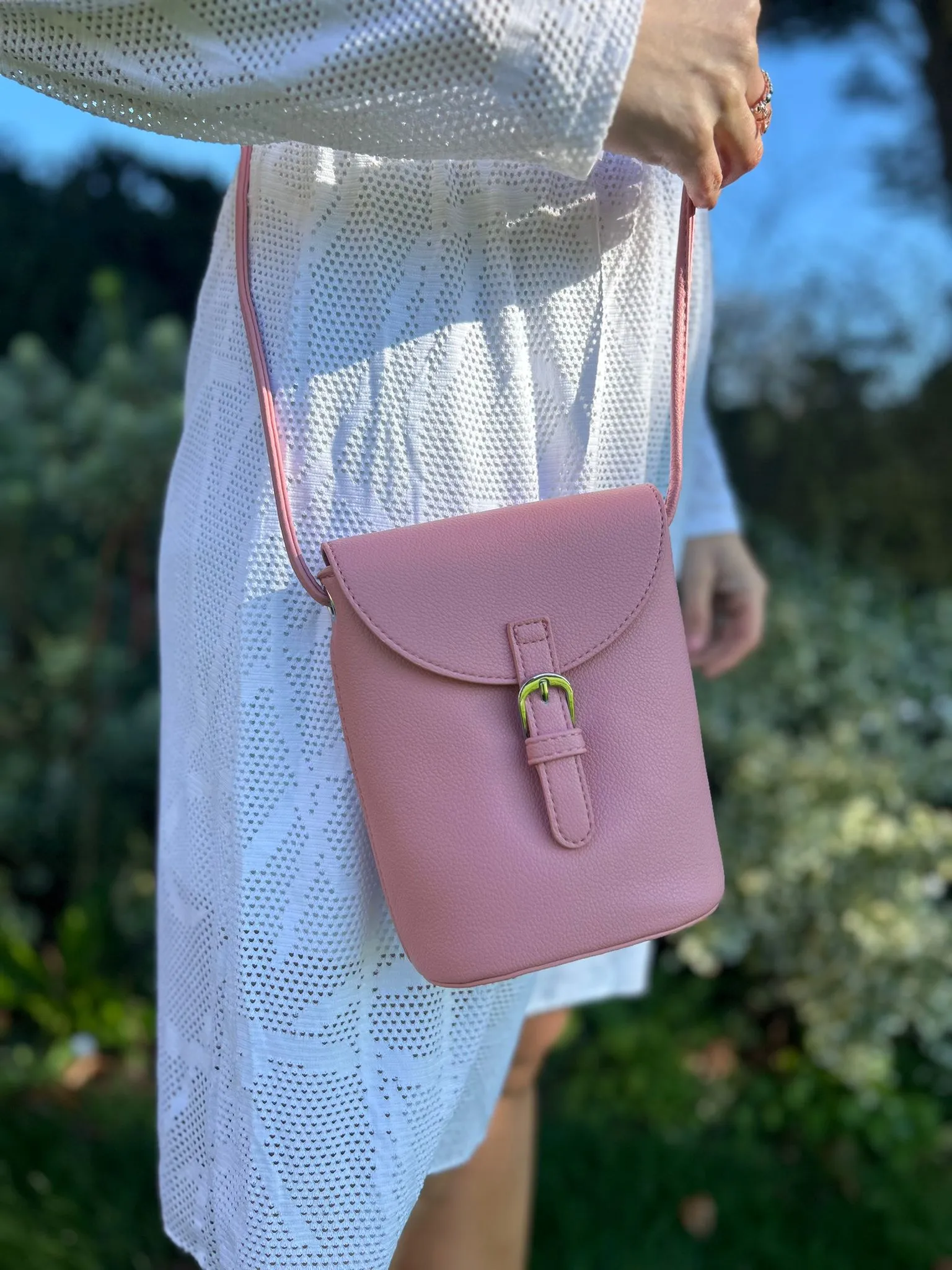 Pink Buckle Shoulder Bag