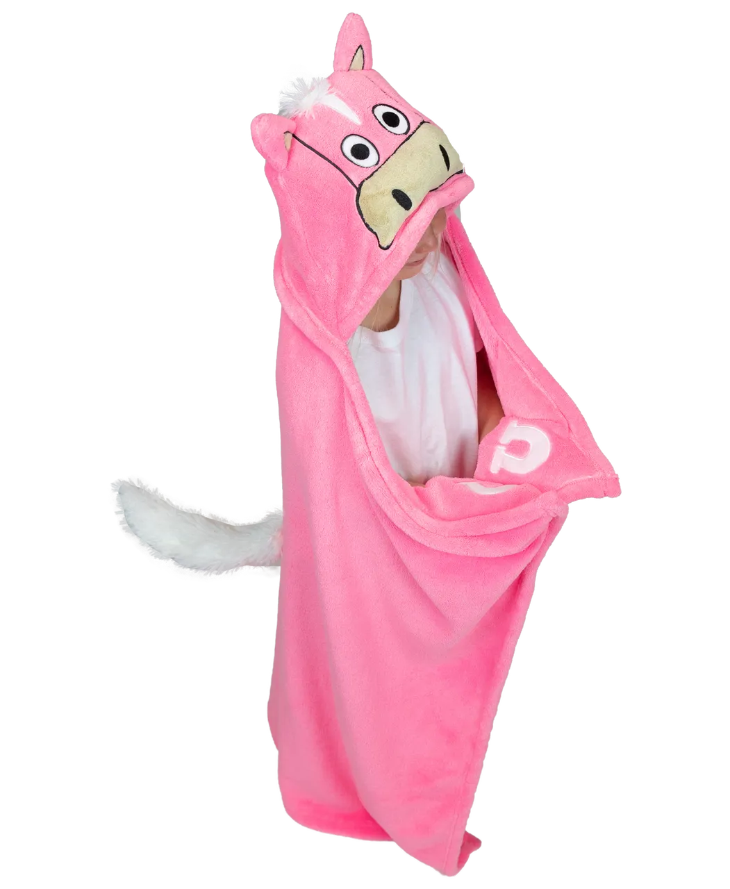 Pink Horse Kid's Hooded Blanket