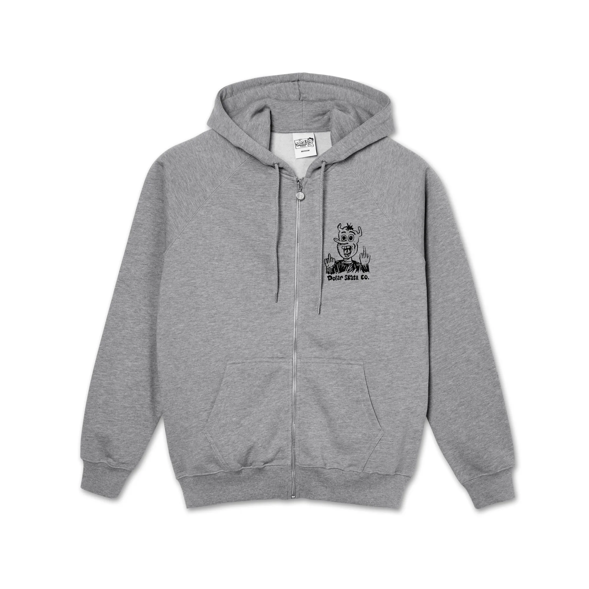 Polar Skate Co. Devil Man Zip Hoodie - Heather Grey exclusive at Remix