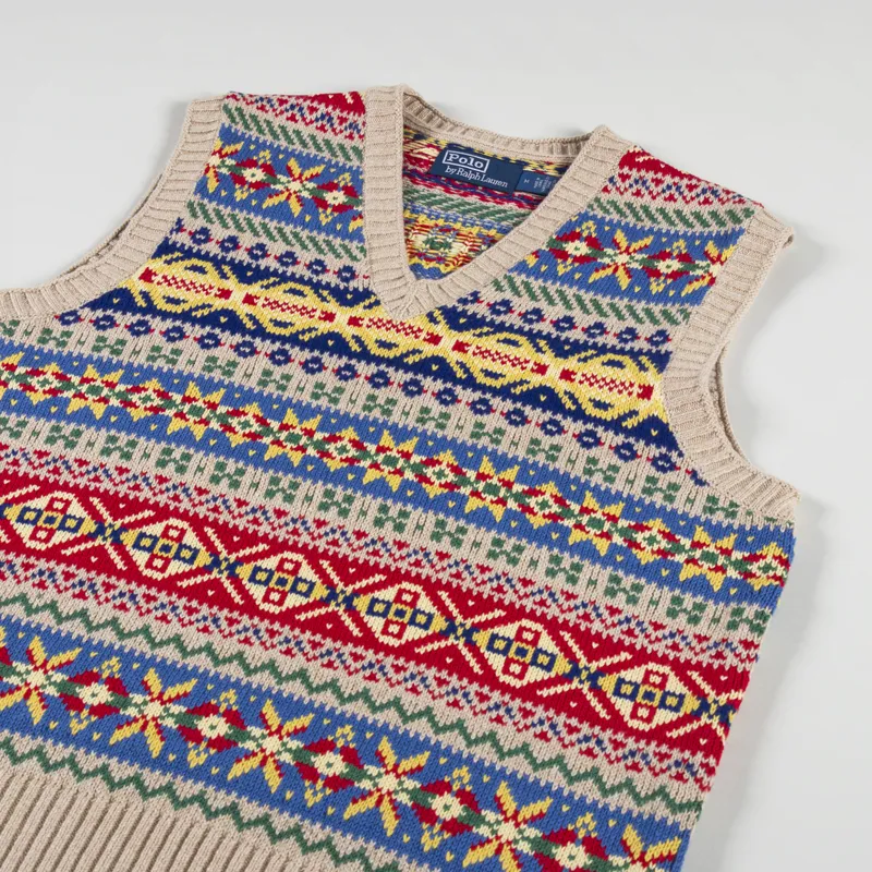 Polo Ralph Lauren FairIsle Jumper Vest Tan Combo