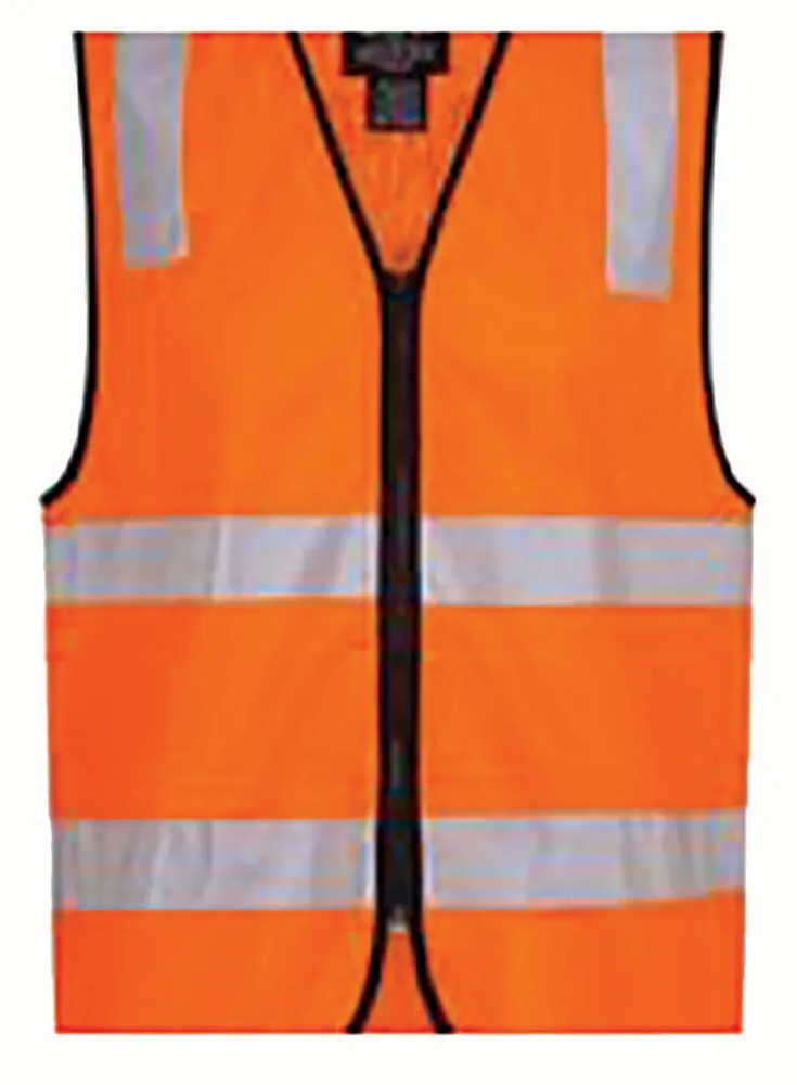 PORTWEST MZ105ORRS Vest - Day/Night Zip Traffic Control - Orange - Small