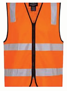 PORTWEST MZ105ORRS Vest - Day/Night Zip Traffic Control - Orange - Small