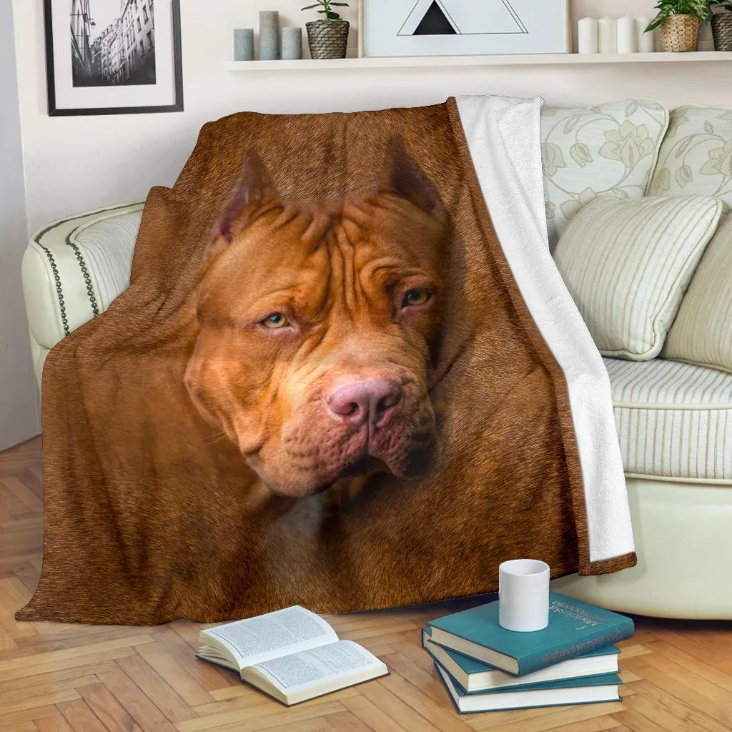 Premium Blanket American PitBull Terrier Face Hair