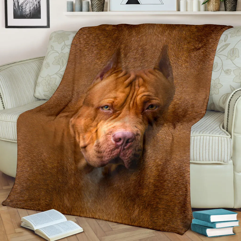 Premium Blanket American PitBull Terrier Face Hair