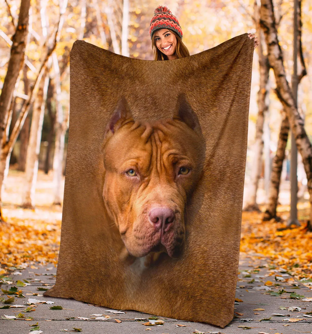 Premium Blanket American PitBull Terrier Face Hair