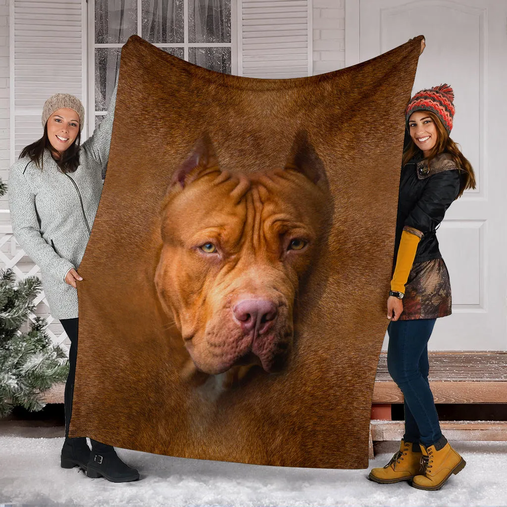 Premium Blanket American PitBull Terrier Face Hair