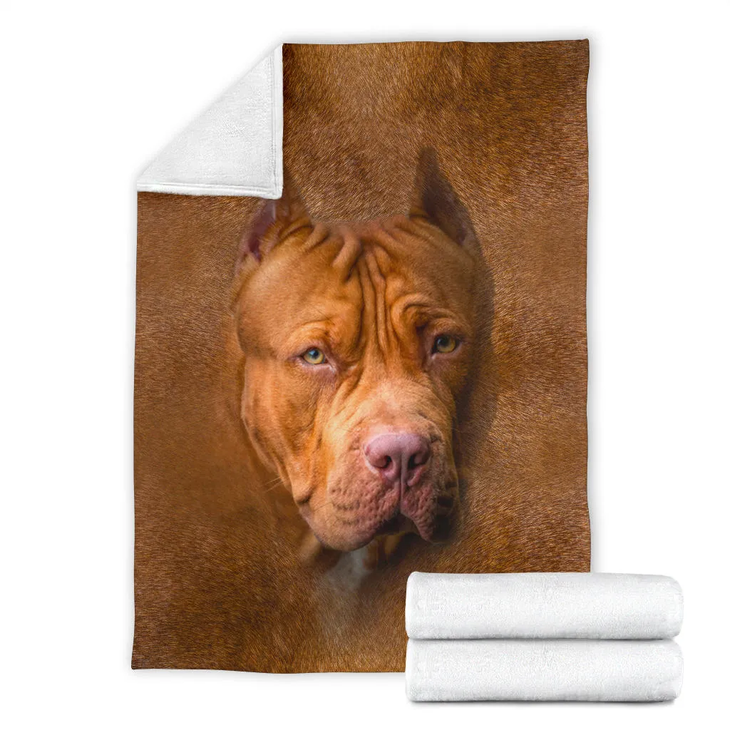 Premium Blanket American PitBull Terrier Face Hair