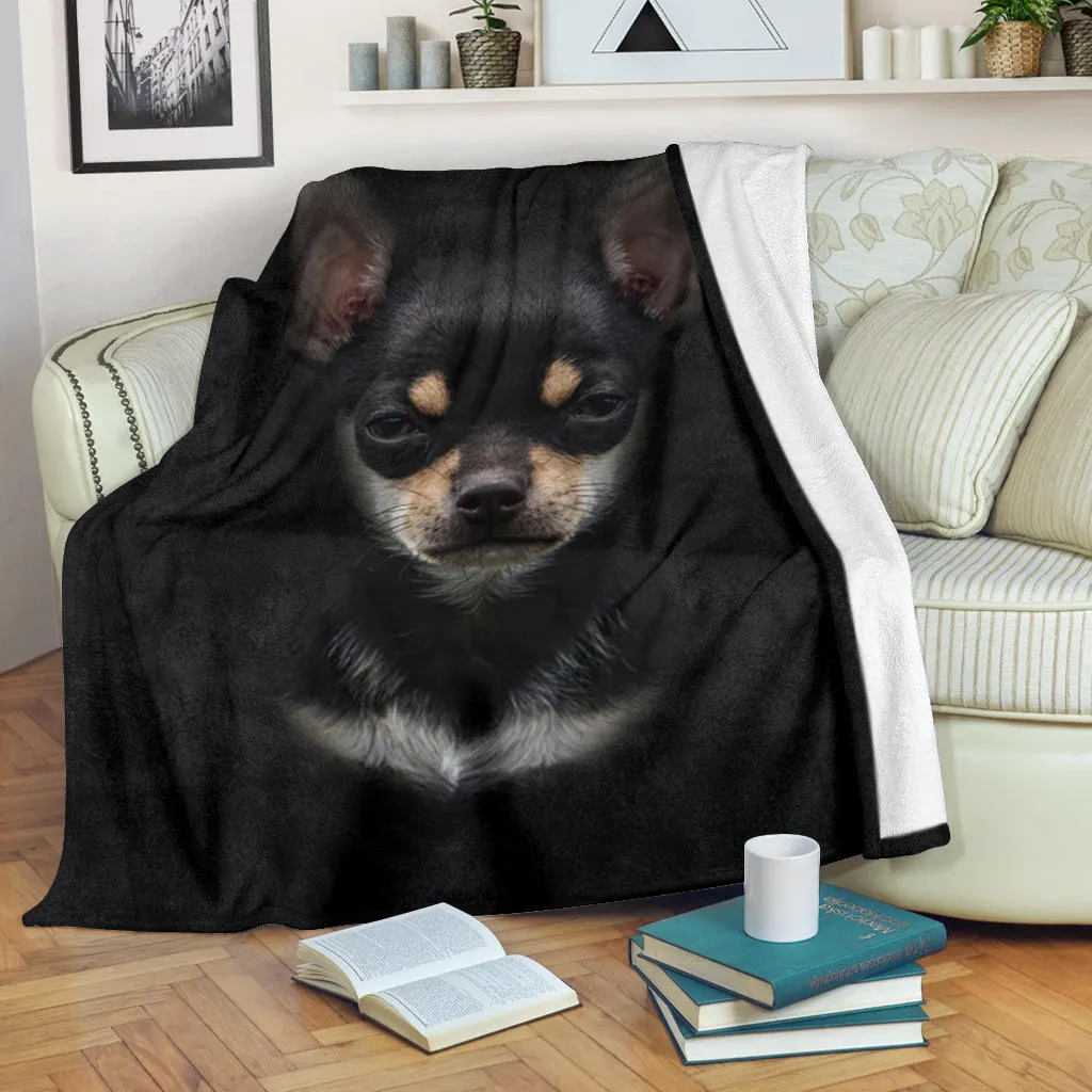 Premium Blanket Chihuahua 1 Face Hair