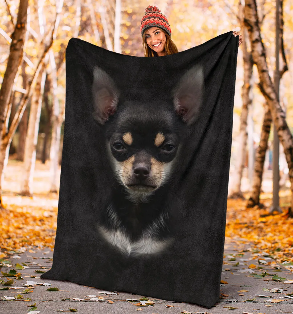 Premium Blanket Chihuahua 1 Face Hair