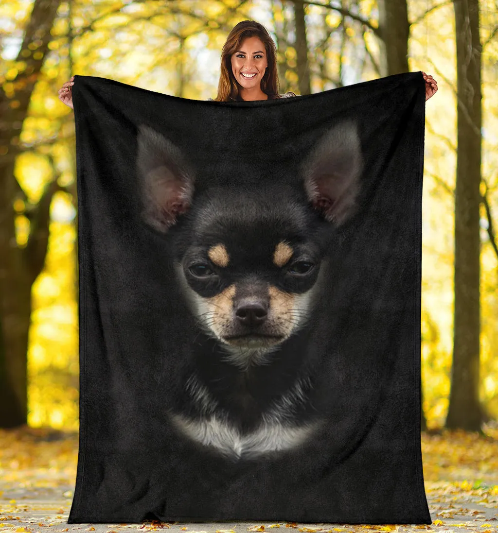 Premium Blanket Chihuahua 1 Face Hair