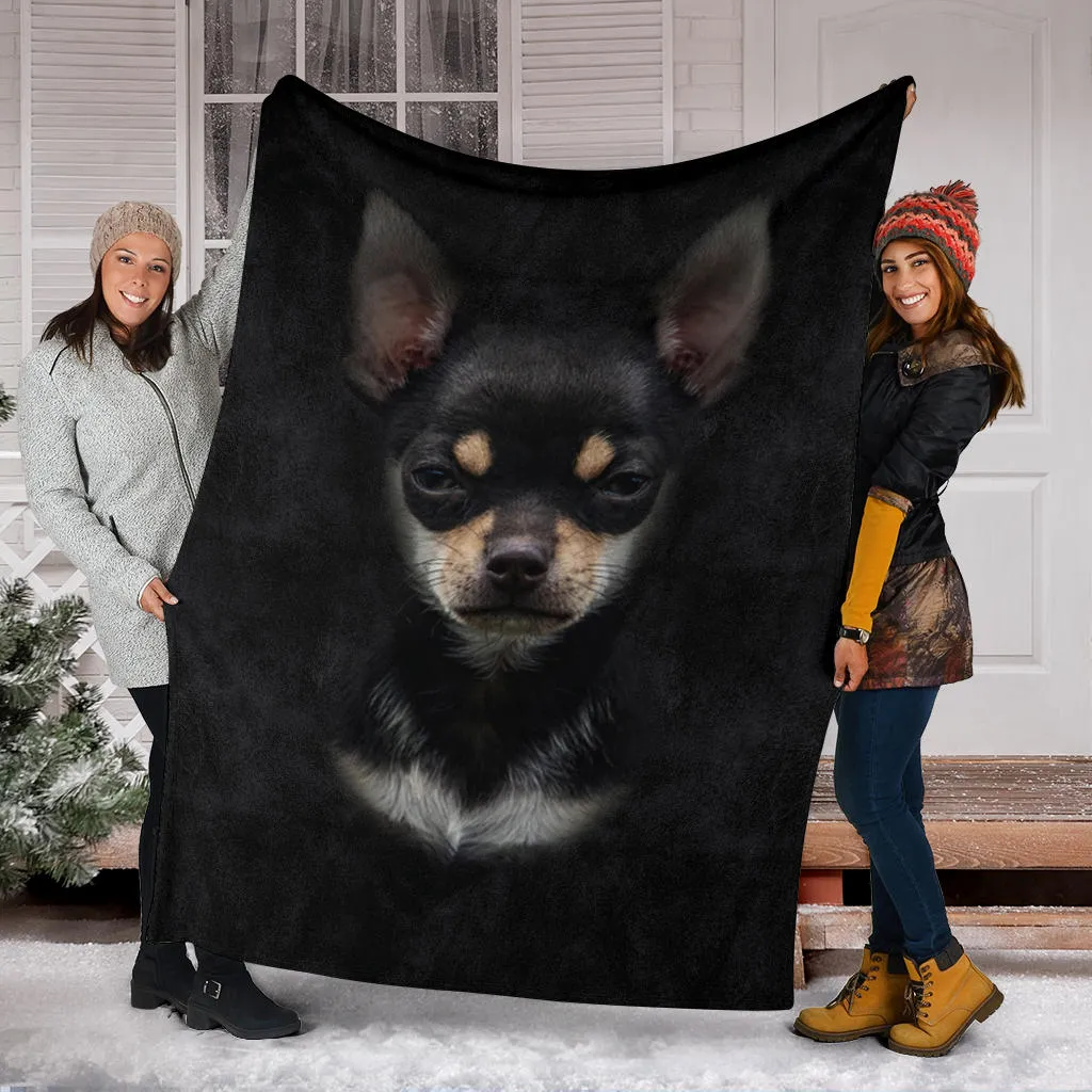 Premium Blanket Chihuahua 1 Face Hair