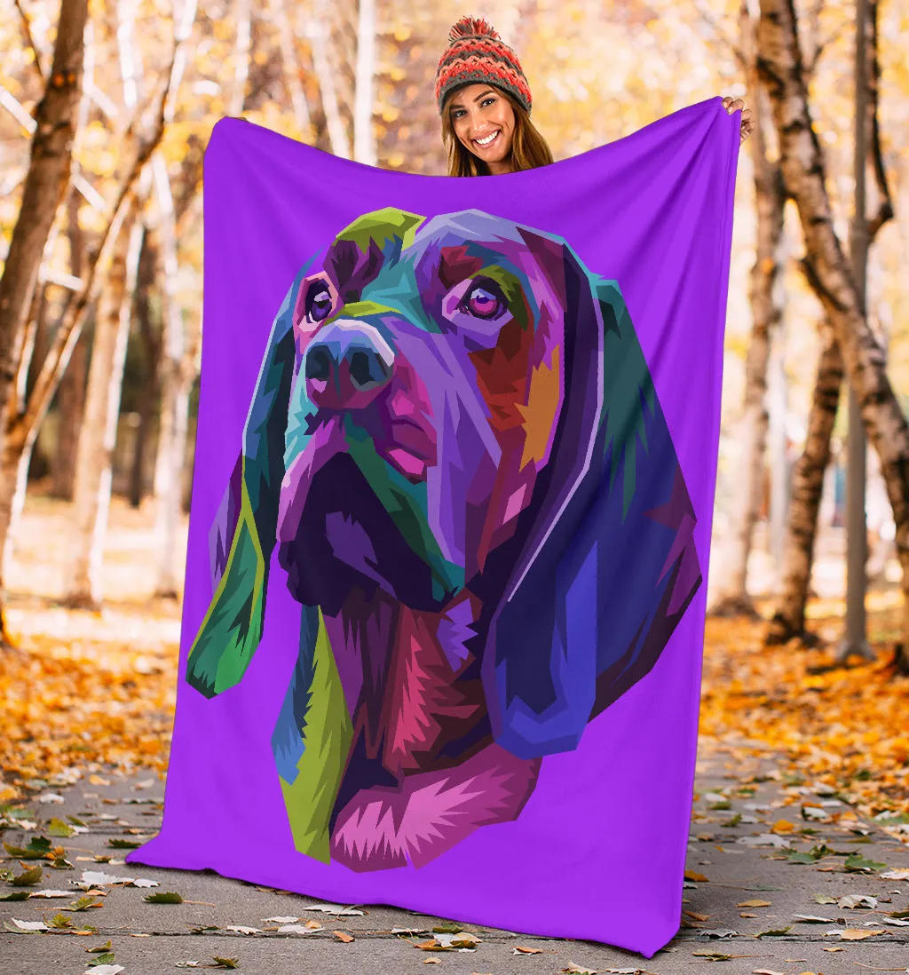 Premium Blanket colorful dog head pop art style