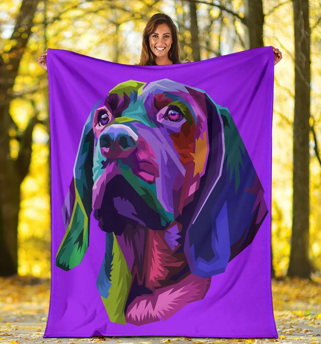 Premium Blanket colorful dog head pop art style