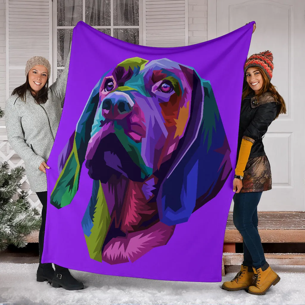 Premium Blanket colorful dog head pop art style