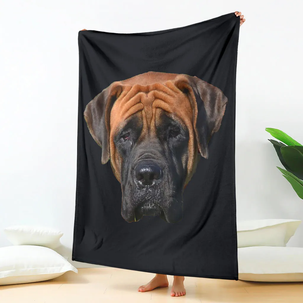 Premium Blanket English Mastiff Head