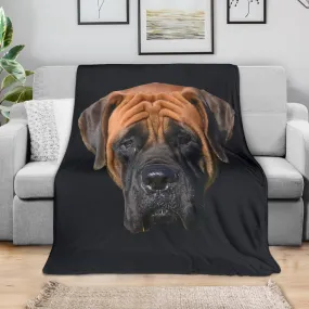 Premium Blanket English Mastiff Head