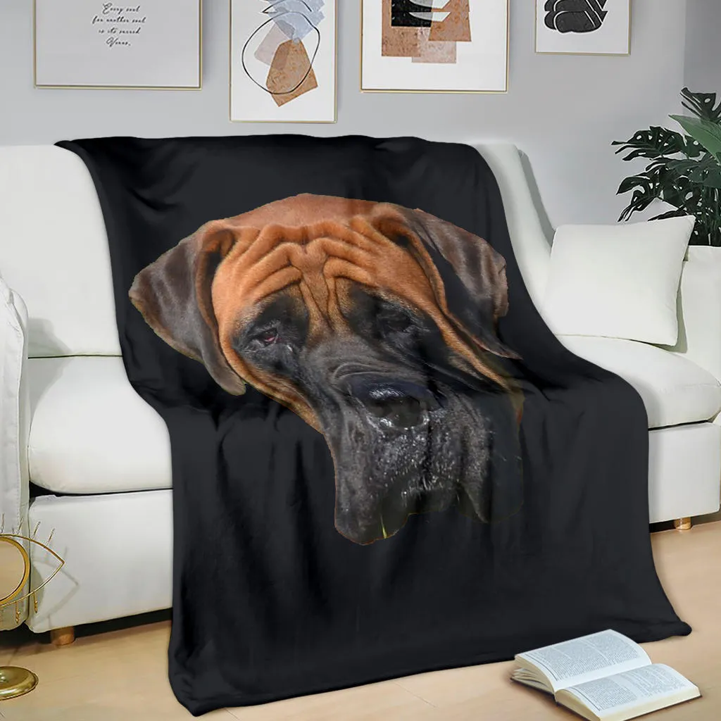 Premium Blanket English Mastiff Head