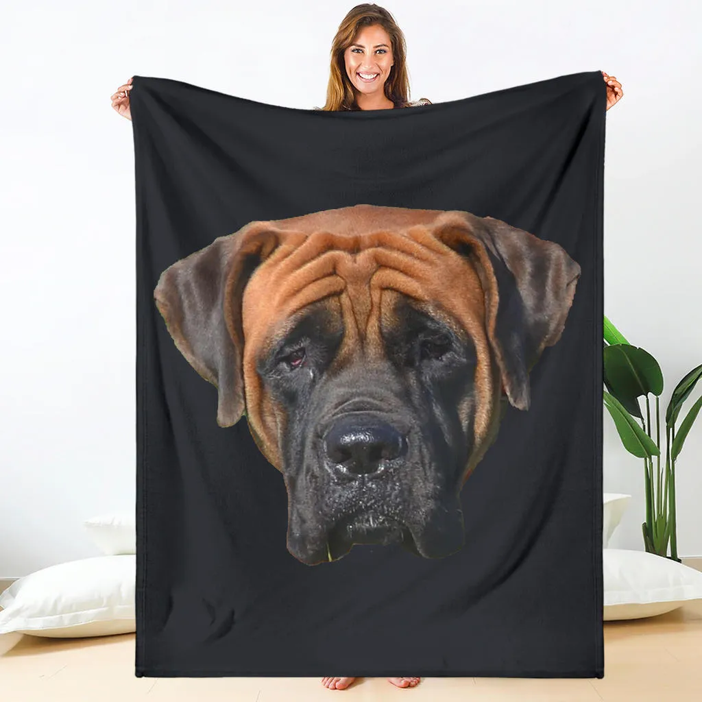 Premium Blanket English Mastiff Head